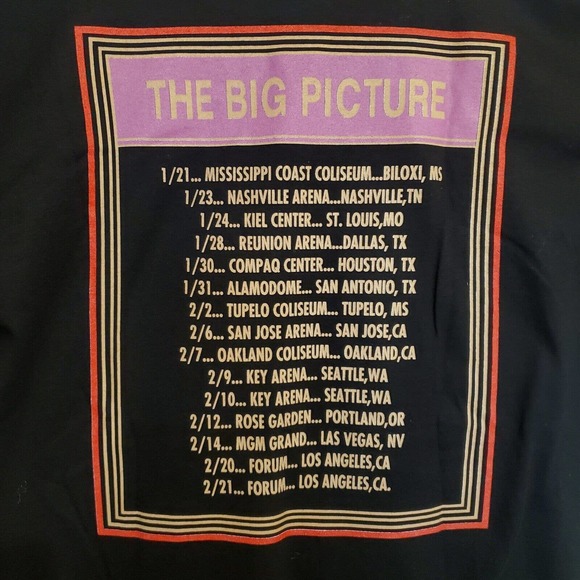 VINTAGE Elton John Shirt Mens Large Black Concert Tee Polygram 90s 1997 - Picture 7 of 9